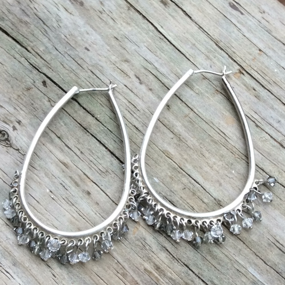 Banana Republic Earrings w/ Gray & White Stones